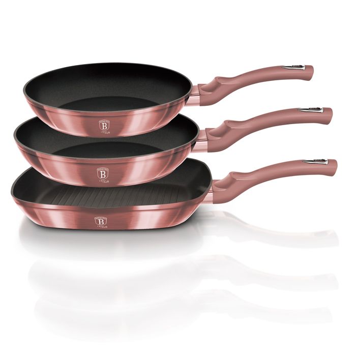 Poele BerlingerHaus Set de 2 Poêles à Frire 1 Grill Induction