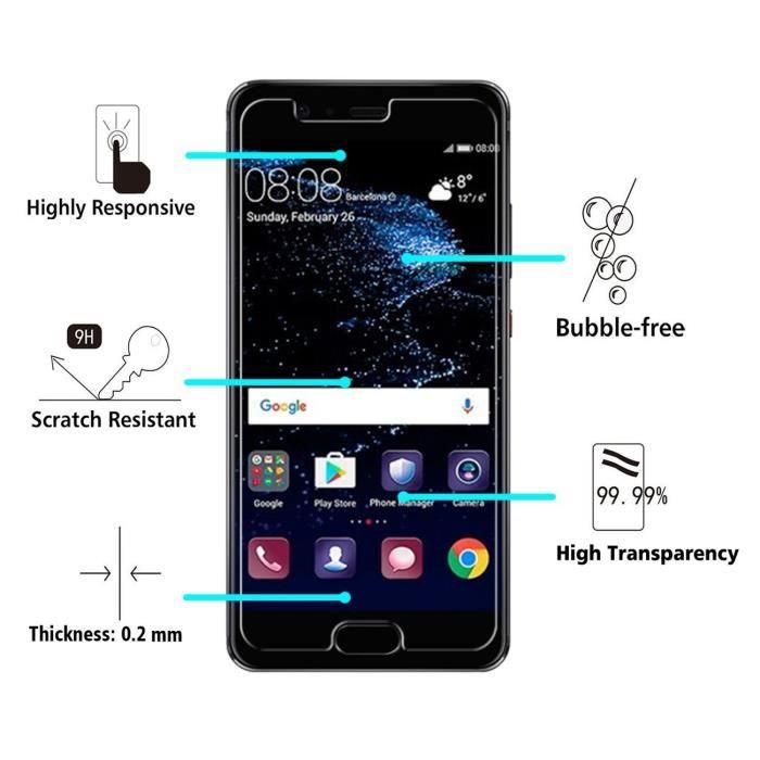Protecteur D'écran En Verre Trempé Pour Huawei P10 - Anti-rayures, Antireflet - Neuf