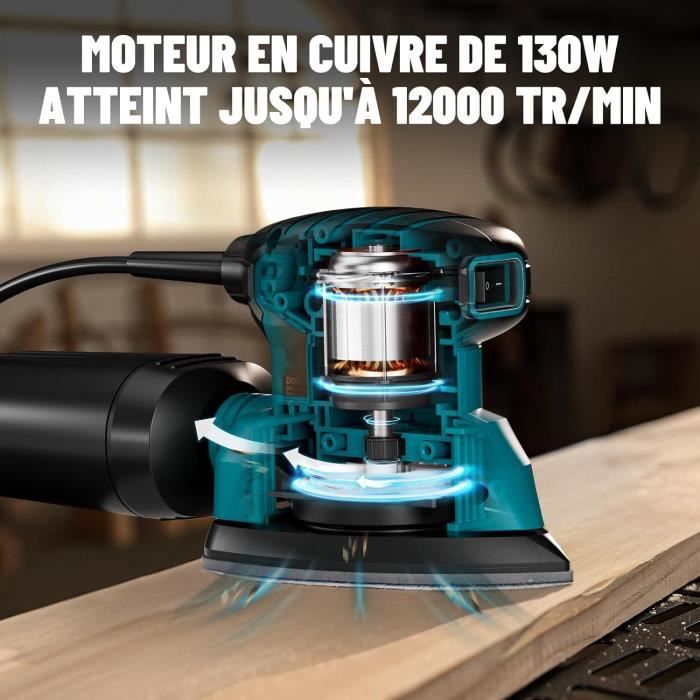 Levigatrice Di Precisione DOVAMAN 130W - Con 12 Carte Vetrate E Raccolta Polvere | Per Legno E Metallo - Foto 13