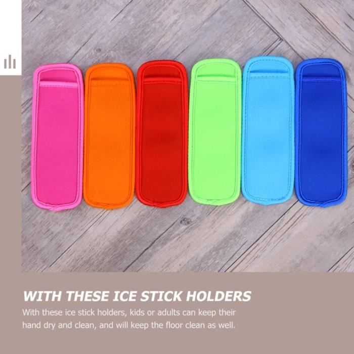 2 Supports à Glaces En Silicone Réutilisables Avec Paille Et Manchons - Anti-Gâchis Pour Enfants Et Été