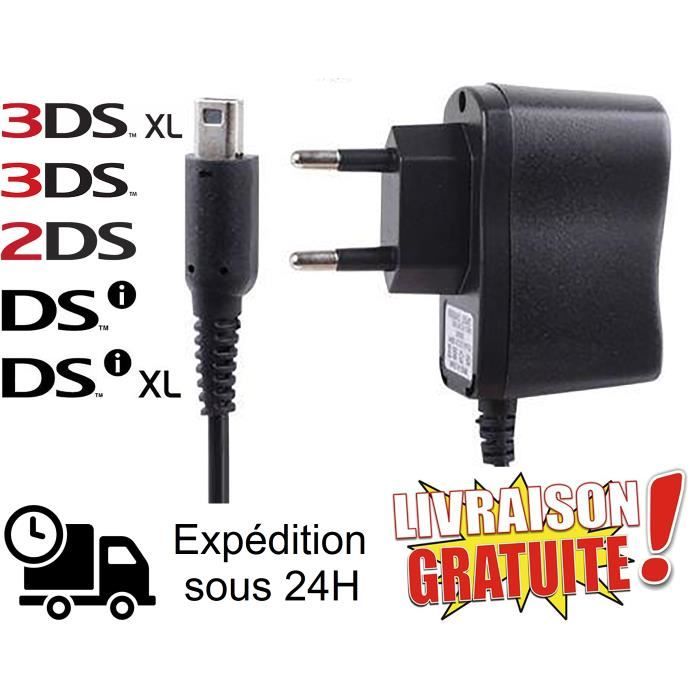 Chargeur secteur noir pour Nintendo 3DS - 3DS XL - 2DS - DSi - DSi
