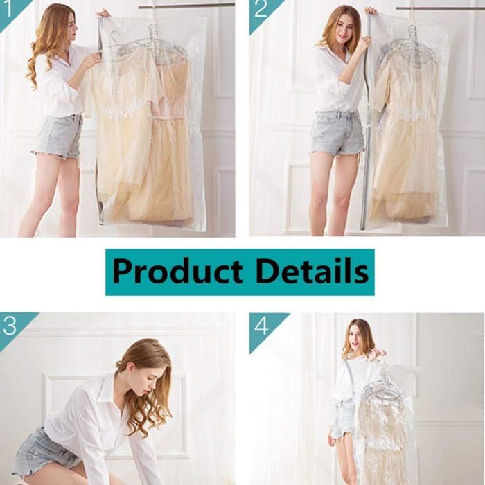 Sac De Compression Sous Vide Réutilisable - Gain De Place 75% - Pour Couettes, Vêtements, Voyage - Taille L (Beige)