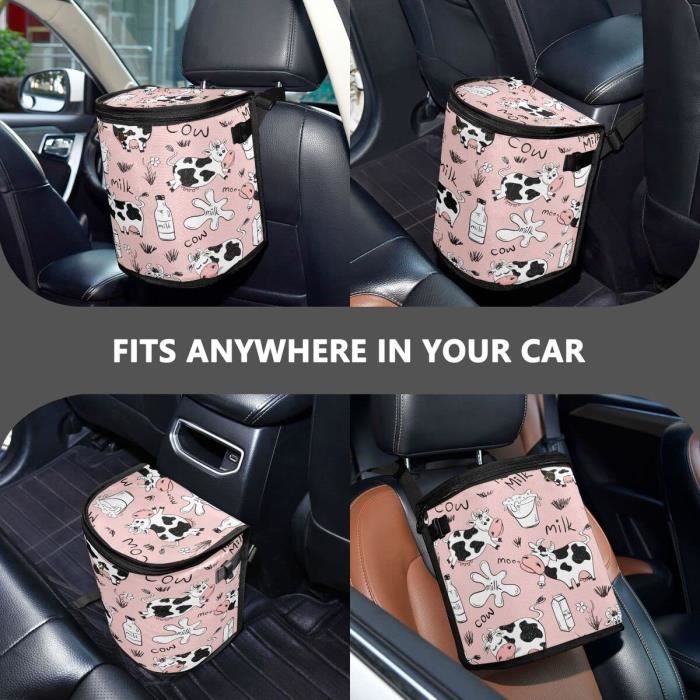 Poubelle De Voiture Avec Couvercle - Mini Poubelle Anti-fuite Pour Siège Auto, Bureau Ou Maison, Design Compact