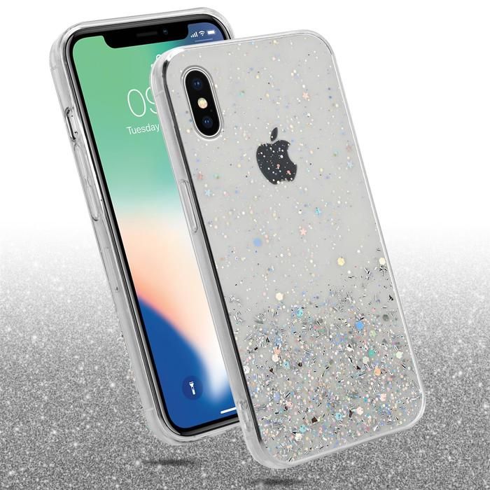 Coque IPhone X/XS En Silicone Avec Strass Cygne – Design Paillettes Brillant, Protection Anti-chocs, TPU Souple