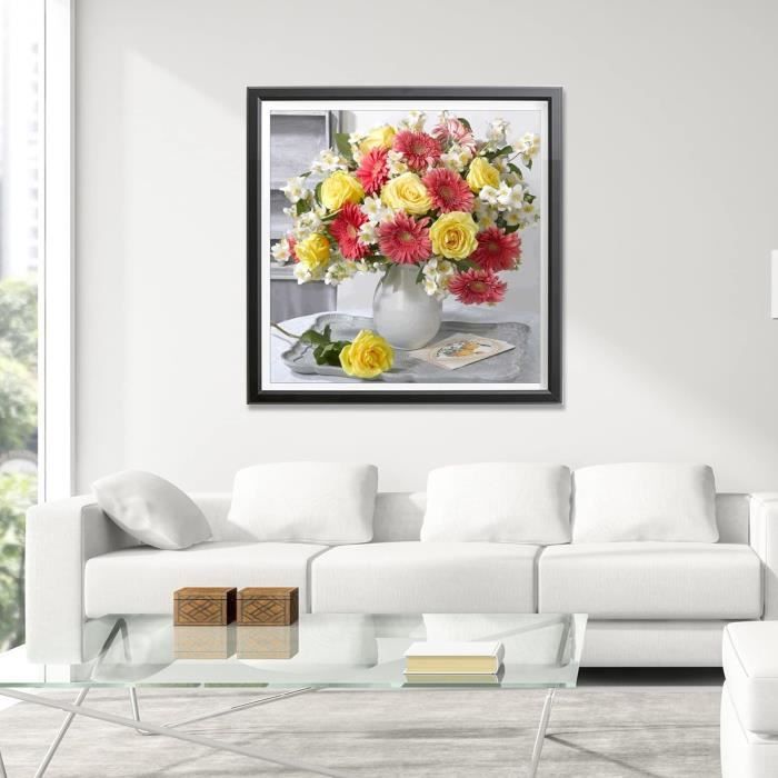 WOWDECOR Kit De Broderie Diamant 5D Avec Motif De Roses