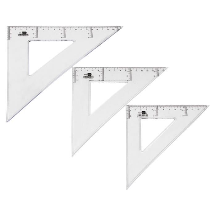 Équerre - LIDERPAPEL - 45 degrés biseautée - 30cm - transparente ...