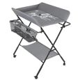 YOULUOLI - Table à langer portable & Table de massage pliable & Table de couches serviette de bébé - Gris-3