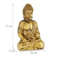 Statue de Bouddha pour jardin - RELAXDAYS - Céramique - Jaune - Figurine décorative spirituelle-3