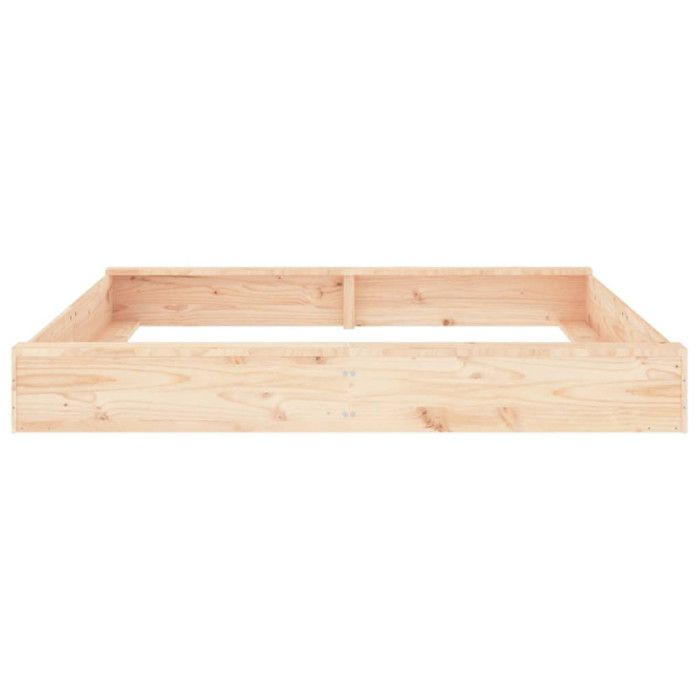 Bac à Sable Carré Blanc En Bois De Pin Massif – 160x160x20 Cm – Avec 2 Sièges – Dès 2 Ans – Poids 14,75 Kg