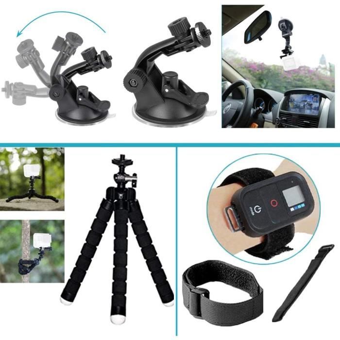 Kit d'accessoires pour caméra d'action GoPro Hero 11 10 9 8 Max 7 6 5 4  Noir GoPro Session Fusion Silver White Insta360 DJI SJ[2332] - Cdiscount  Appareil Photo