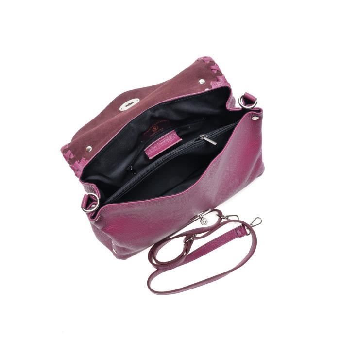 SS23 MG 1837T Sac main Mangotti Cuir de vache UNI Bordeaux