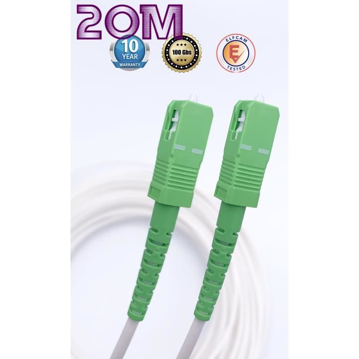 Câble Fibre Optique Blindé Opteec 15m – Rallonge SC-APC Vers SC-UPC Pour Free