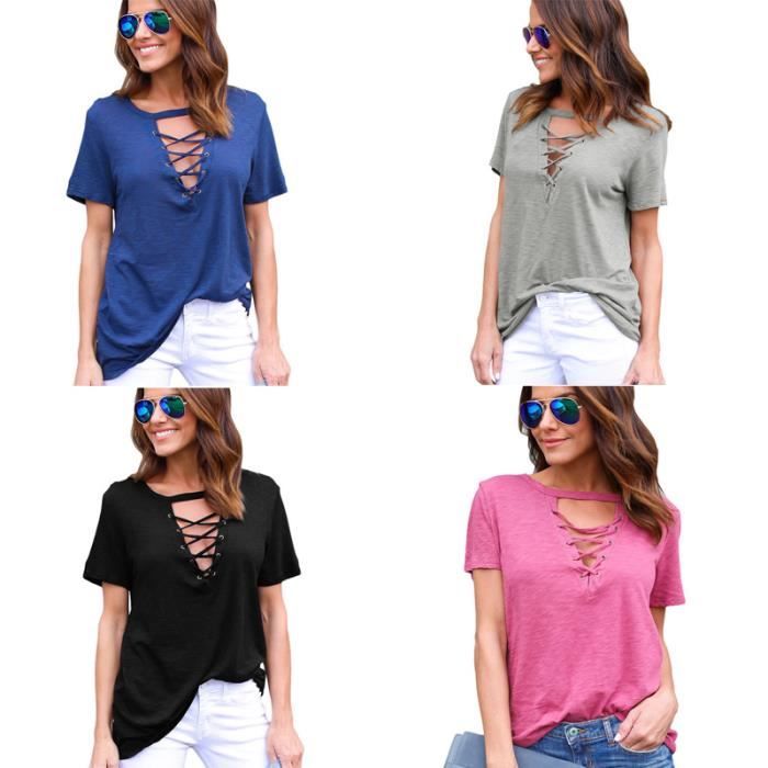 Tee shirt femme décolleté sales