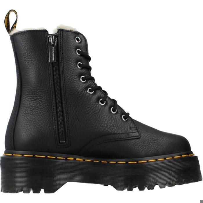 Boots Dr Martens Jadon FL Noir - Mixte - Cuir - Plateforme épaisse
