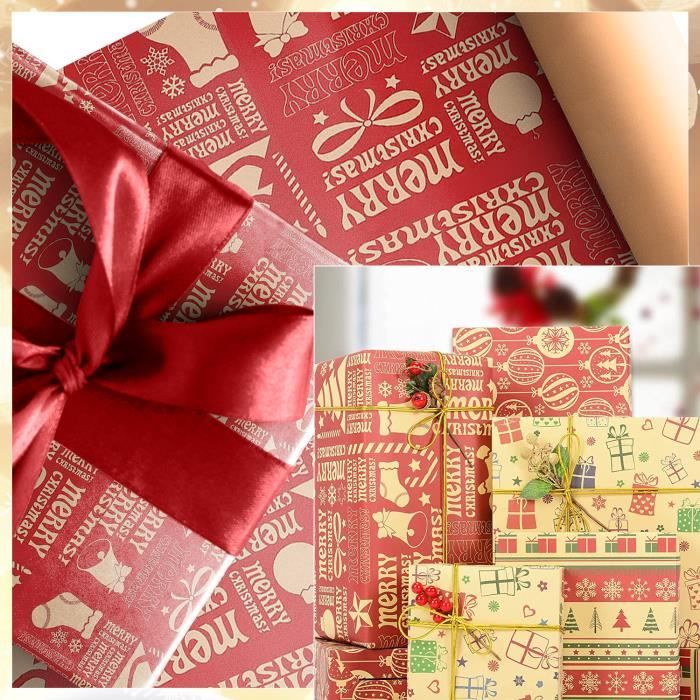 Papier cadeau 20 pièces Papier de Noël Rouleau Papier d'emballage Fête des  récoltes Taille : 70 x 50 cm, 5 motifs