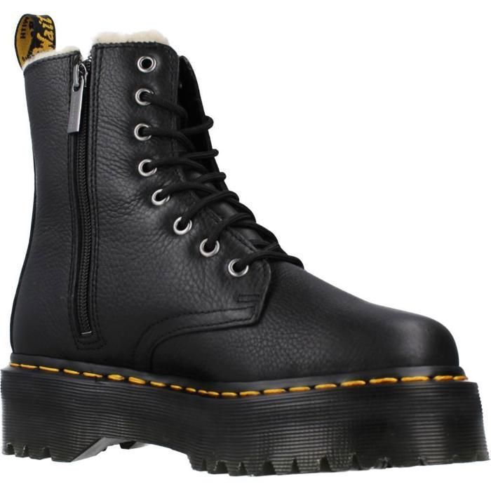 Boots Dr Martens Jadon FL Noir Mixte Cuir Plateforme épaisse