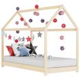 982•Modern Design Cadre de lit d'enfant Maison de lit - Lit Cabane Enfant Structure de lit Simplicity MODE Bois de pin massif 70x140-0