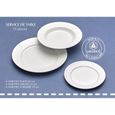 Service à table assiettes 18 pièces en porcelaine blanc SERENITY - Laguiole Qualité Pro Blanc-0