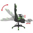 602081 - Design Furniture | Fauteuil de Bureau Chaise de bureau Fauteuil gamer Gaming inclinable avec repose-pied Vert-0