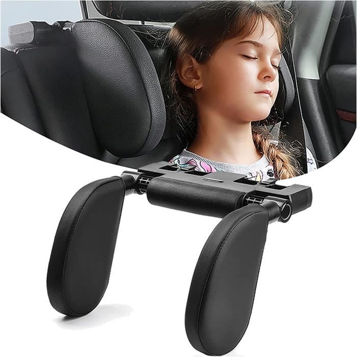 Appuie-Tête De Voiture Réglable - Largeur 20-30 Cm - Pivotant 360° - Pour Enfants Et Adultes - 12