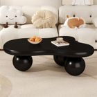 AMAKUS Tables Basses de Salon Moderne, Table Basse Noir en Forme de Nuage avec éclairage LED - 16 Couleurs - Pieds Ronds, Style Unique