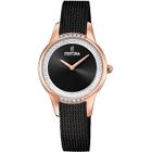 Montre femme Festina noire rose et cristal - FESTINA - Quartz - Verre minéral - Water resistant