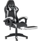 Fauteuil gamer ergonomique - Rattantree Chaise de bureau - Avec appui-tête, Support lombaire et Repose-pieds - Hauteur Réglable