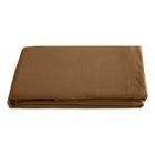 Drap plat Palace pur coton teint lavé, 63 fils/cm² Vent du sud - Palace Cognac - 270 x 290 cm pour lit King Size
