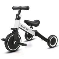 Vélo Draisienne Tricycle Évolutif 3 en 1 pour Enfants - MAGICFOX - Blanc - Guidon et Siège Réglables