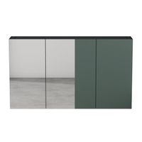 Armoire Suspendue de Salle de Bain avec Miroir Mai & Mai® 120x15x70 cm Gris Noir Mat