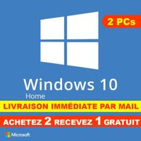 Windows 10 Home Famille 32/64 bit Clé d'activation Originale - 2 PC - Rapide - Version téléchargeable