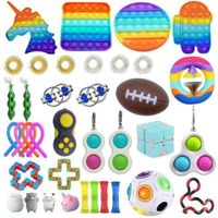  37 Pièces Jouets Sensoriels, Fidget Toys Pack Pas Cher,Gadgets Anti-Stres, Sensory Toy Set pour TDAH Autisme Les Enfants Adultes