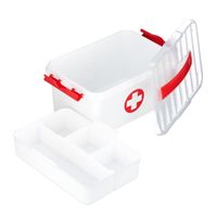 Relaxdays Boîte de premiers secours, Boîte de pansements, vide, pour urgences, plastique, HLP: 21x30x14,5 cm, blanc - 4052025263065