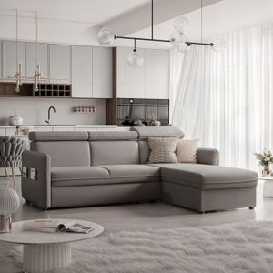 Canapé Convertible 3 Places Samoa Living Par Paris Prix - Beige Tissu - Occasion