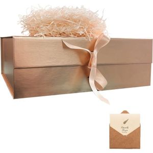 Boîte cadeau Boîte Cadeau Or Rose, 33X26X11.5 Cm Boîte Cadeau V