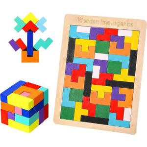 PUZZLE Puzzle Tangram en Bois Montessori - Jouet d'Entraî