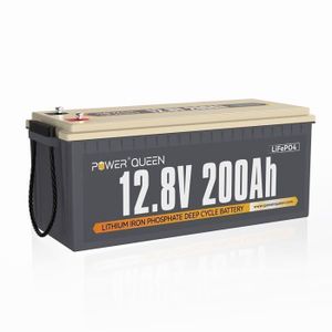 BATTERIE VÉHICULE Power Queen Batterie Lithium LiFePO4 - 12V 200Ah -