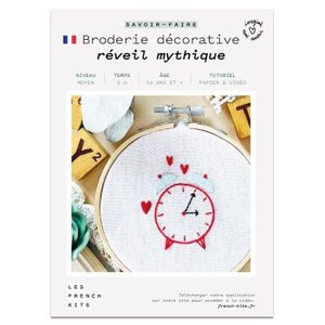 JEU DE MODE - COUTURE - STYLISME Kit de couture et broderie French Kits - Réveil mythique - Niveau Moyen - 7 pièces - dès 12 ans