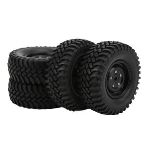 PNEUS AUTO Ensemble de pneus en caoutchouc RC 4 pièces 1.9 pouces 100mm pneus en caoutchouc avant et arrière avec jantes en plastique pour