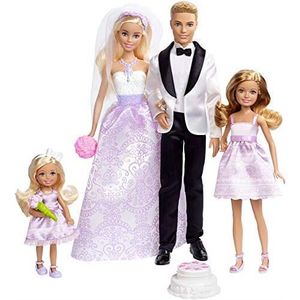 POUPÉE Barbie Coffret Mariage 4 poupées, dont deux mariés
