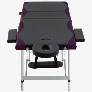 TABLE DE MASSAGE - TABLE DE SOIN BLL Table de massage pliable 3 zones Aluminium Noir et violet 7592068090022