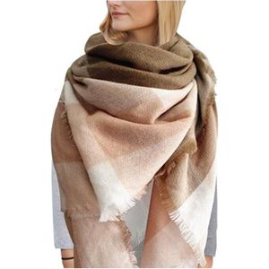 Foulard en cachemire pour femme, cache-nez, grande couverture classique à  carreaux, châle doux et chaud, vente en gros, collection automne et hiver