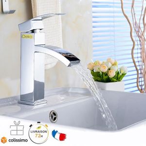 ROBINETTERIE SDB iDeko® Robinet salle de bain cascade lavabo mitigeur en chrome design moderne