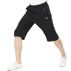 PANTACOURT Pantacourts hommes de plage avec poches à glissière slim sport d'été à séchage rapide Pantalons courts de randonnée ceinture