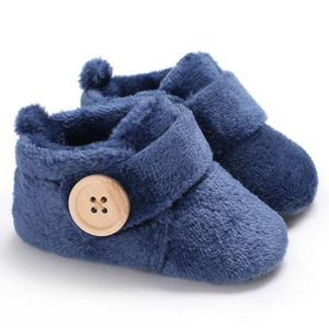 CHAUSSON - PANTOUFLE Chaussons bébé en peluche d'hiver ECELEN - Bleu - 0-1 ans - Semelle souple