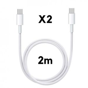 CÂBLE TÉLÉPHONE Cable USB-C USB-C 2m pour MacBook - MacBook Air - 