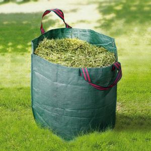 Sacs à déchets de jardin, sacs à ordures résistants imperméables verts de  42L avec des poignées, indéchirables pour des sacs d'herbe de feuille
