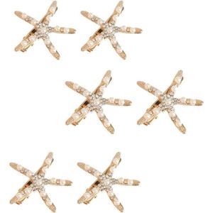 BARRETTE - CHOUCHOU Lot de 6 pinces à cheveux en forme d'étoile de mer avec strass et perles pour fille ou femme240