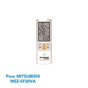 VMC - ACCESSOIRES VMC Télécommande de remplacement climatisation pour MITSUBISHI MSZ-SF20VA