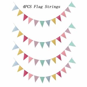 3pcs 3 mètres 12 drapeaux amour coeur rustique Hesse Hesse Hesse lin drapeau 